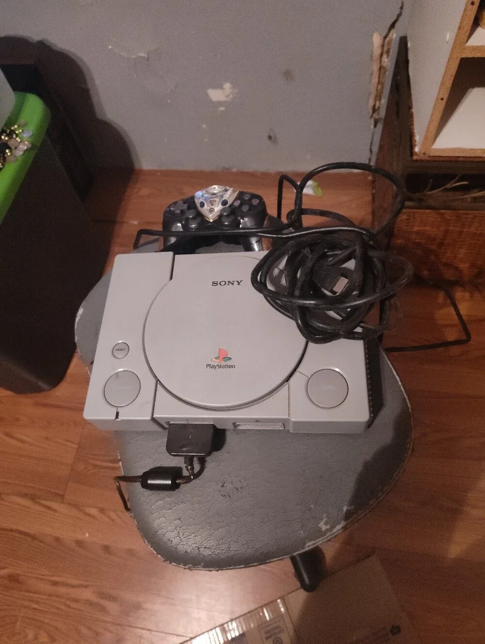 Sony Gray PlayStation Classic Console with Controller and Cables